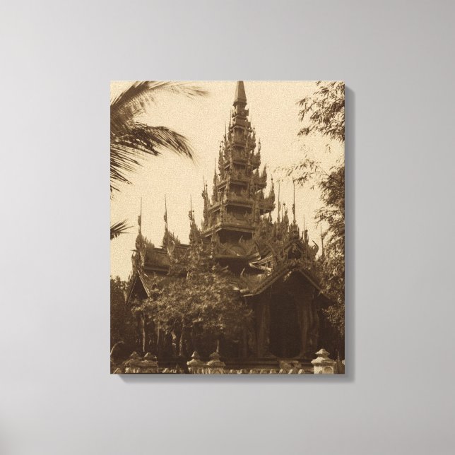 Impressão Em Tela Templo em Mandalay, Birmânia, final do século XIX (Frente)
