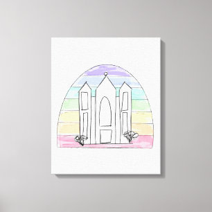 Impressão Em Tela Templo LDS Salt Lake City pôr do sol arco-íris mór