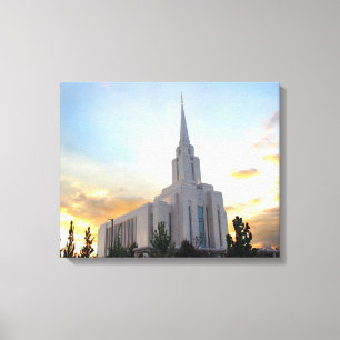 Impressão Em Tela Templo mórmon Oquirrh Mountain LDS utah pôr do sol