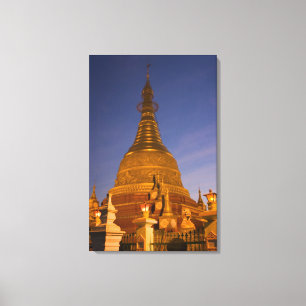 Impressão Em Tela Templo Shwe Myin Tin, crepúsculo, Make Tehi Lar,