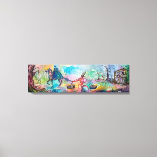 Impressão Em Tela TEMPTAÇÃO Cavaleiro escuro e tesouro do diabo, azu (Frente)