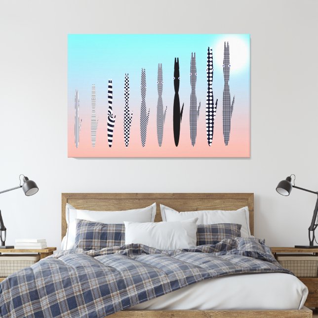 Impressão Em Tela Ten Cat's Geometric Pattern  (Insitu(Quarto))