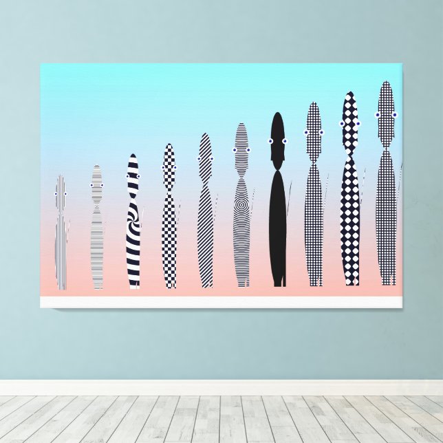 Impressão Em Tela Ten Cat's Geometric Pattern Design  (Insitu(piso de madeira))