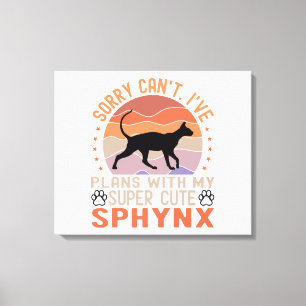 Impressão Em Tela Tenho planos com meu gato Sphynx