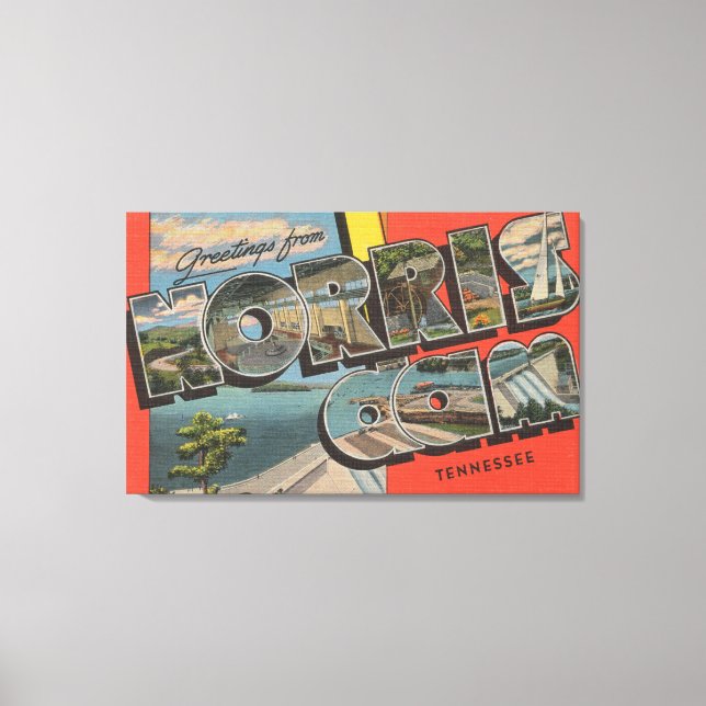 Impressão Em Tela Tennessee - Barragem Norris - Cenas com Letra Gran (Frente)