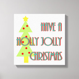 Impressão Em Tela ter um meio século de Natal holly jolly moderno