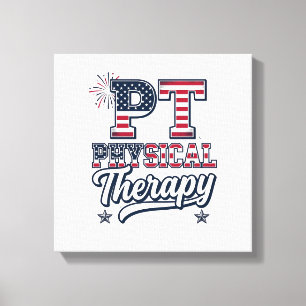 Impressão Em Tela Terapia Física Patriótica Camisa Vintage PT Design