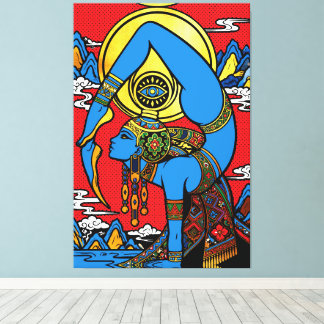 Impressão Em Tela Terceiro Olho – Iogini Azul em Fundo de Pop Art