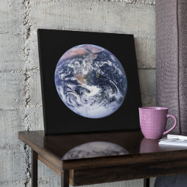 Impressão Em Tela Terra Blue Marble em Preto