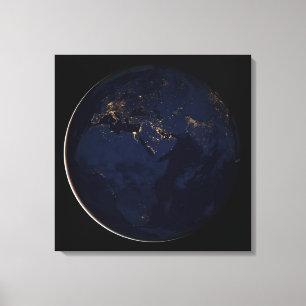 Impressão Em Tela Terra cheio com Luzes da Cidade