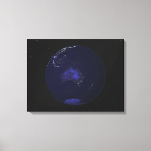 Impressão Em Tela Terra completa na noite que mostra as luzes 2 da