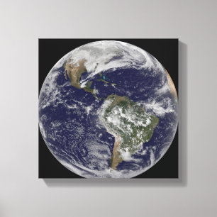 Impressão Em Tela Terra completa que mostra America do Norte e Amer