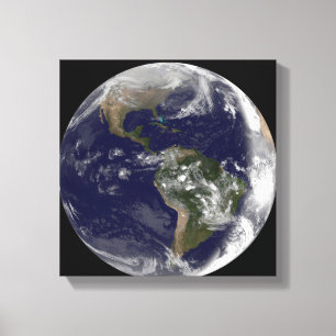 Impressão Em Tela Terra completa que mostra America do Norte e Amer