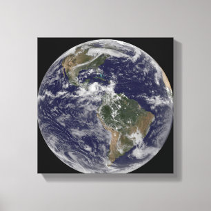 Impressão Em Tela Terra completa que mostra America do Norte e Amer