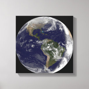 Impressão Em Tela Terra completa que mostra America do Norte e Amer