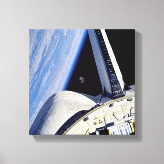 Impressão Em Tela Terra e Lua a partir do Ônibus Espacial Discovery (Frente)
