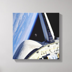 Impressão Em Tela Terra e Lua da Descoberta do Shuttle Espacial