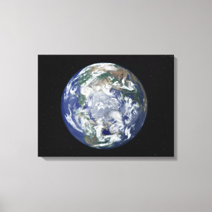 Impressão Em Tela Terra inteiramente iluminada centrada no Pólo