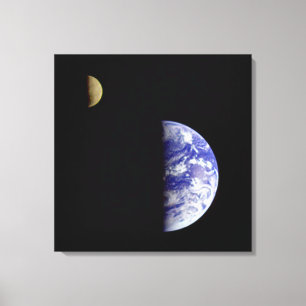 Impressão Em Tela Terra & lua como visto do espaço