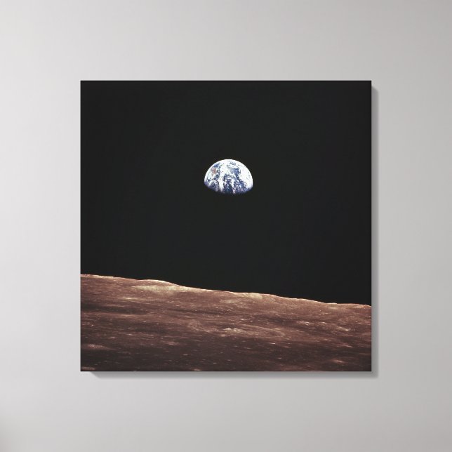 Impressão Em Tela Terra nasce da superfície lunar (Frente)