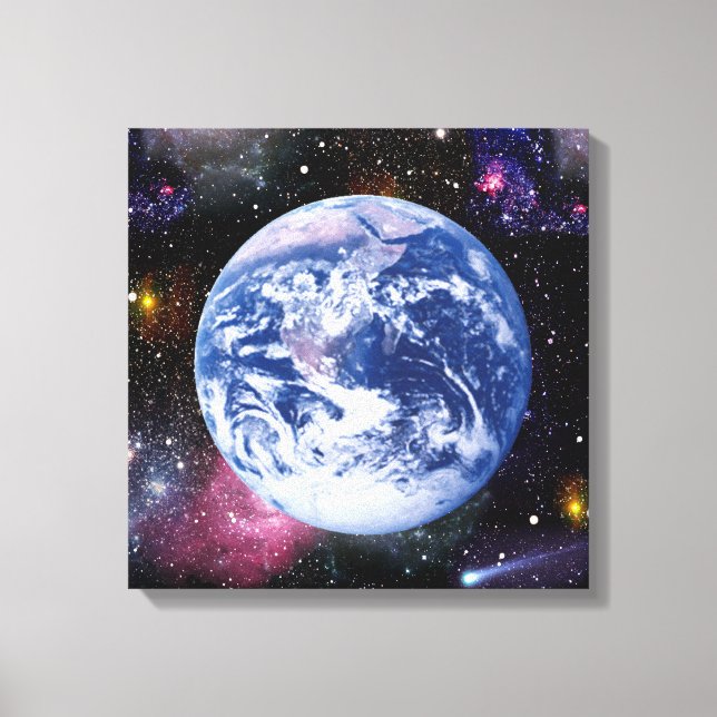 Impressão Em Tela Terra no Espaço (Frente)