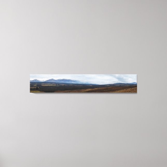Impressão Em Tela Terras Altas da Escócia Panorama (Frente)