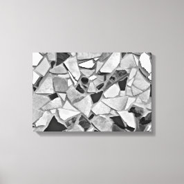 Impressão Em Tela Terrazzo Preto, Branco e Cinza Foto Arte