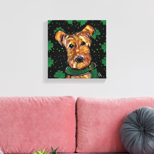 IMPRESSÃO EM TELA TERRIER AIREDALE   (Insitu(Sala de estar))