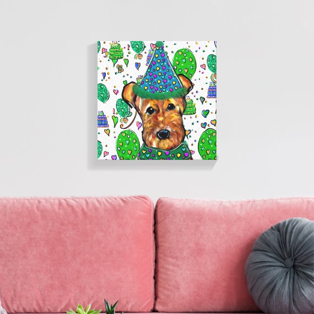 IMPRESSÃO EM TELA TERRIER AIREDALE   (Insitu(Sala de estar))