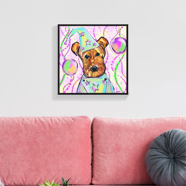 IMPRESSÃO EM TELA TERRIER AIREDALE   (Insitu(Sala de estar))