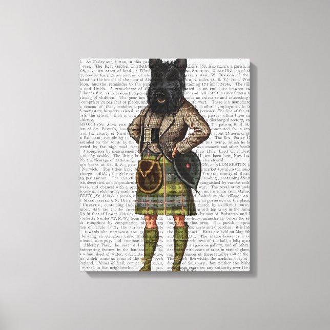 Impressão Em Tela Terrier escocês em kilt (Frente)