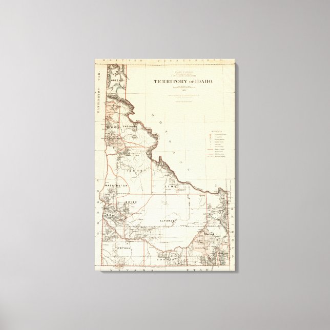 Impressão Em Tela Território De Idaho (Frente)