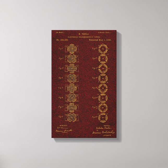 Impressão Em Tela Tesla Patent 00382280 Sht 1 (Frente)