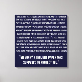 Impressão Em Tela Tesoura de Papel Rock