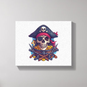 Impressão Em Tela Tesouro do Crânio Pirata