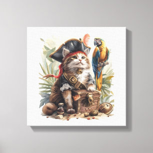 Impressão Em Tela Tesouro do Gato Pirata