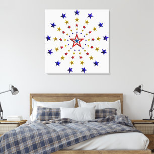Impressão Em Tela Teste padrão de estrelas patrióticas