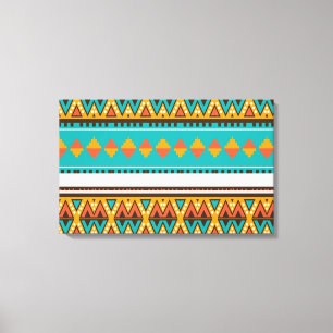 Impressão Em Tela Teste padrão tribal em cores retros