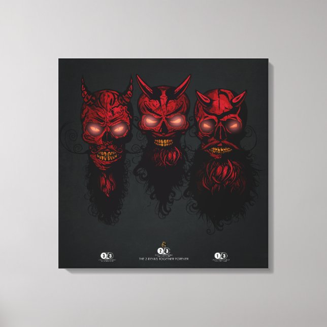 Impressão Em Tela Tête de mort hipster skulls les 3 diables ensemble (Frente)