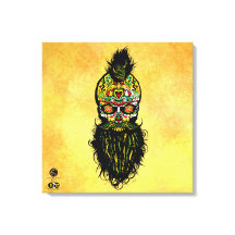 Tête de mort mexicaine hipster skulls barbu et mou