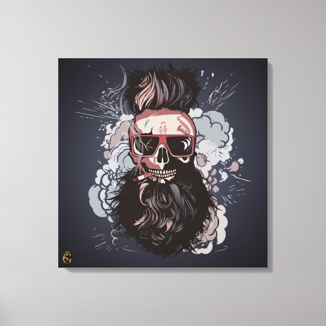 Impressão Em Tela Tête de mort punk hipster G-skulls crâne musisian (Frente)