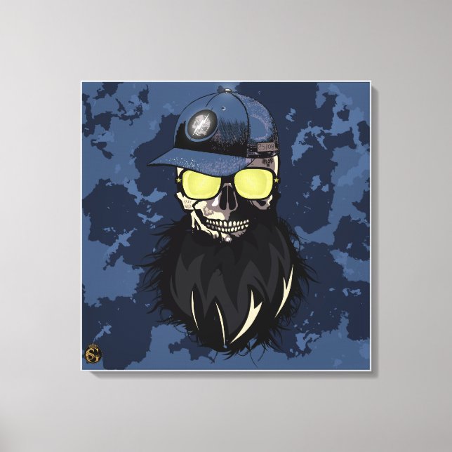 Impressão Em Tela Tête de mort punk hipster G-skulls crâne stay wild (Frente)