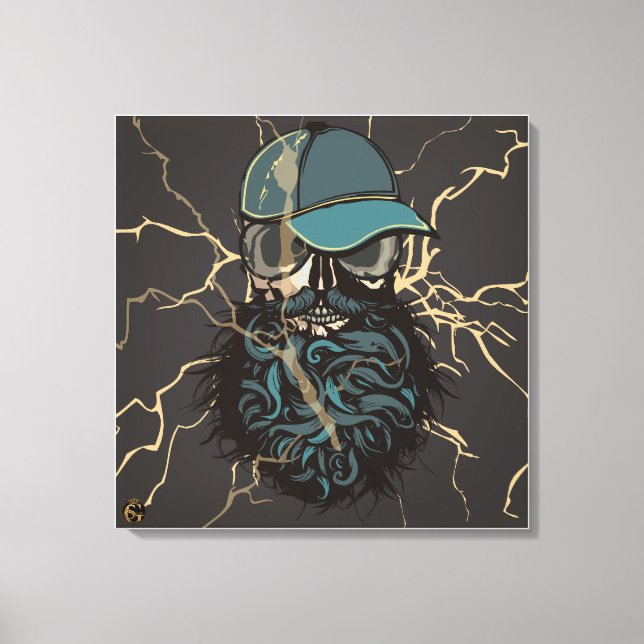 Impressão Em Tela Tête de mort punk hipster G-skulls crâne storm (Frente)