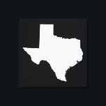 Impressão Em Tela Texas em branco e preto<br><div class="desc">Forma do estado do Texas a preto e branco.</div>