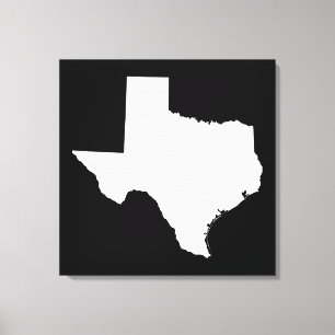 Impressão Em Tela Texas em branco e preto