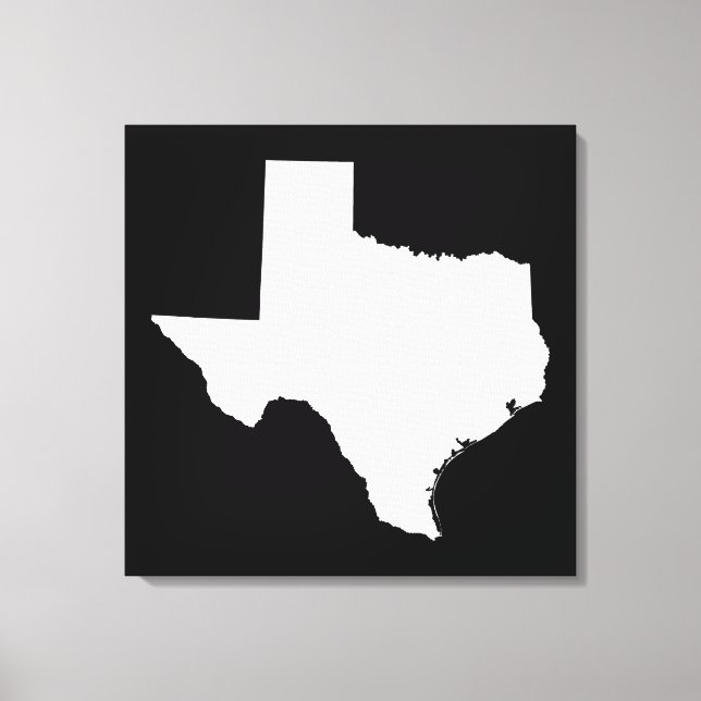 Impressão Em Tela Texas em branco e preto (Frente)