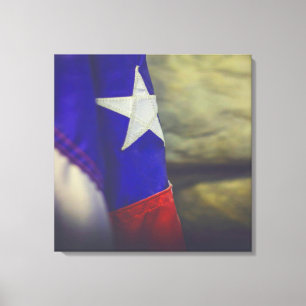 Impressão Em Tela Texas Flag Rustic Lone Star EUA