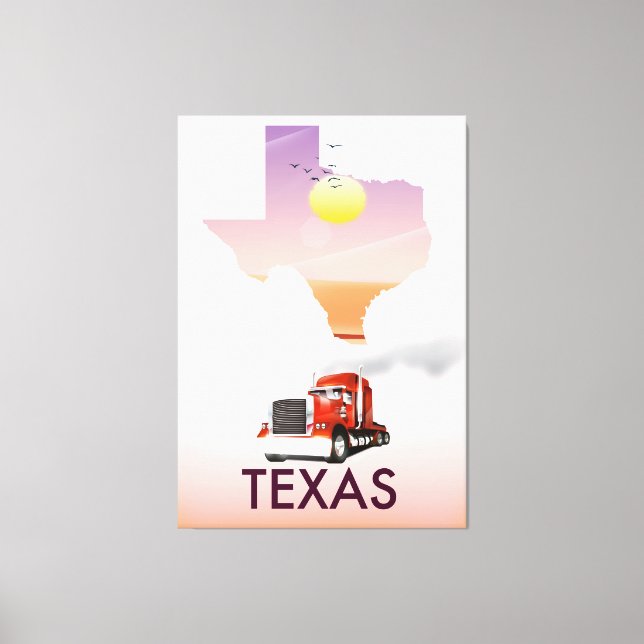 Impressão Em Tela Texas Map Big Rig (Frente)