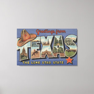 Impressão Em Tela TexasGreetings do estado solitário da estrela