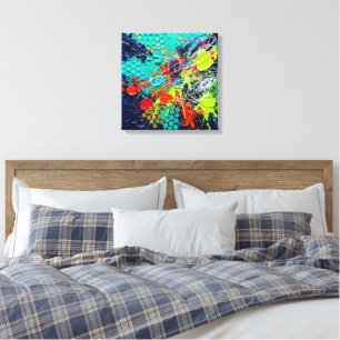 Impressão Em Tela Texto Abstrato Contemporâneo Texturizado em Negrit
